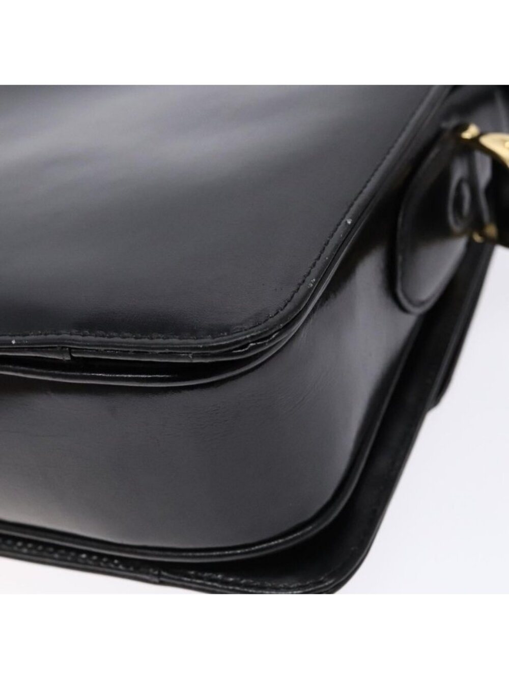 Authentic CELINE Horse Carriage Shoulder Bag Leather Black Gold - Picture 4 of 16